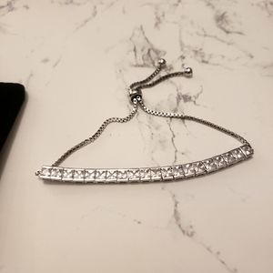 Cubic zirconia adjustable bracelet